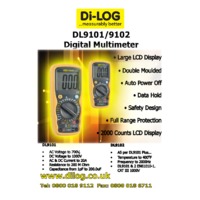 DiLog DL9101 and DL9102 Professional Manual ranging Digital Multimeter- Specification Sheet