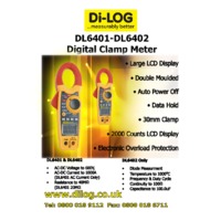 DiLog DL6402 and DL6401 Digital Clamp Meter - Specification Sheet