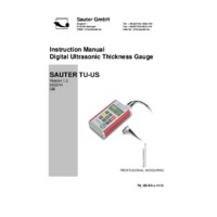 Sauter TU Ultrasonic Thickness Gauge - User Manual