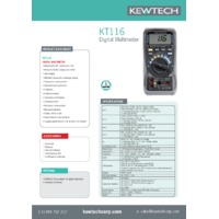 Kewtech KT116 Digital Multimeter - Datasheet