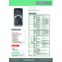Kewtech KT115 Digital Multimeter - Datasheet