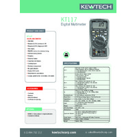 Kewtech KT117 Digital Multimeter - Datasheet