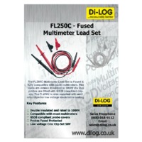 DiLog FL250C Fused Multimeter Safety Lead Set with Crocodile Clips - Datasheet