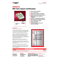 Megger PATR210 PAT Test Certificate Book