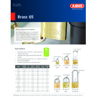 ABUS 65 Series Brass Padlocks - Specsheet