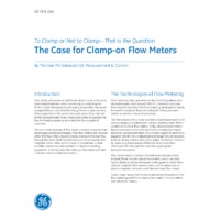 GE Panametric Transport® PT900 Portable Ultrasonic Liquid Flow Meter - To Clamp or Not to Clamp - GE's Intruction Document