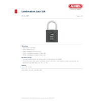 ABUS 158 Combination Lock - Datasheet
