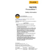 Fluke 787B Process Meter™ - Safety Information