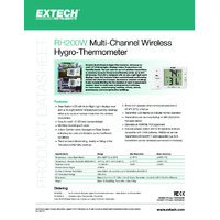 Extech RH200W amd RH200W-T Multi-Channel Wireless Hygro-Thermometer - Datasheet