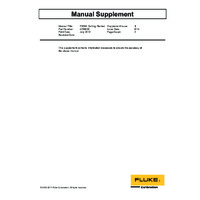 Fluke 7526A Precision Process Calibrator - Calibration Manual Supplement