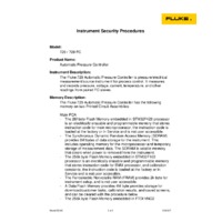 Fluke 729 and 729FC Automatic Pressure Calibrator - Security Procedures