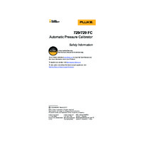 Fluke 729 and 729FC Automatic Pressure Calibrator - Safety Information