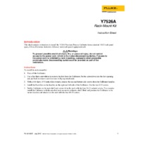 Fluke Y7526A Rackmount Kit for the 7526A Precision Process Calibrator - Instruction Sheet