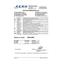 Kern MPB Personal Floor Scale - Declaration of Conformity
