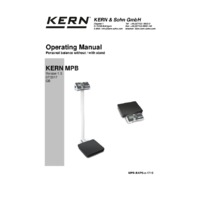 Kern MPB Personal Floor Scale - Operating Instructions