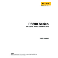 Fluke P3800 High-Pressure Oil Hydraulic Deadweight Testers - User Manual