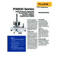 Fluke P3800 High-Pressure Oil Hydraulic Deadweight Testers - Datasheet