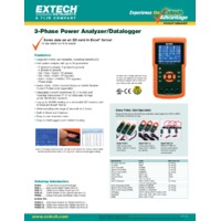 Extech PQ3450 1200A 3 Phase Power Analyzer/Datalogger - Datasheet
