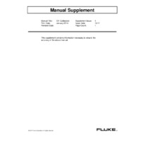 Fluke 721-160X Dual Sensor Precision Pressure Calibrator - Calibration Manual Supplement