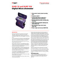Megger DLRO10 Ducter Digital Low Resistance Ohmmeter - Datasheet
