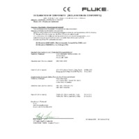 Fluke 721 Dual Sensor Precision Pressure Calibrator - Declaration of Conformity