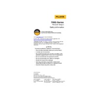 Fluke 700RG Reference Pressure Gauge - Safety Sheet