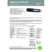 FilesThruTheAir EL-21CFR-TP-LCD Thermistor Probe Data Loggers - with Standard-accuracy Thermistor Probe