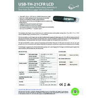 FilesThruTheAir EL-21CFR-2-LCD Temperature and Humidity Data Logger - Datasheet