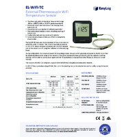 FilesThruTheAir EL-WIFI-TC Thermocouple Probe Data Logger - Datasheet