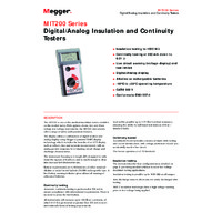 Megger MIT200 Series Insulation and Continuity Tester - Datasheet