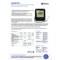 FilesThruTheAir EL-WIFI-TP+ Thermistor Probe Temperature Data Logger - High Accuracy - Datasheet