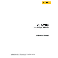 Fluke 287 True-RMS Electronic Logging Multimeter with TrendCapture - Calibration Manual