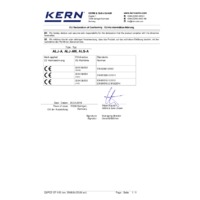 Kern ALJ-A Single-Range Analytical Balance - Declaration of Conformity