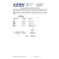 Kern ALJ-5DA Dual-Range Analytical Balance - Declaration of Conformity