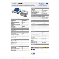 Kern CCS 600K-2 Counting System - Technical Specifications