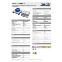 Kern CCS 60K0.1L Counting System - Technical Specifications