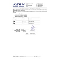 Kern CXB Series Counting Scales - Declaration of Conformity