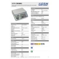 Kern CXB 30K2 Counting Scales - Technical Specifications