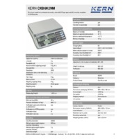 Kern CXB 6K2NM Counting Scale - Technical Specifications