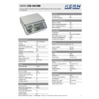 Kern CXB 15K5NM Counting Scales - Technical Specifications