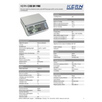 Kern CXB 3K1NM Counting Scales - Technical Specifications
