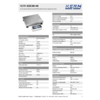 Kern EOC 6K-4A Single-Range Industrial Platform Scales - Technical Specifications