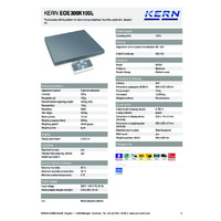 Kern EOE 300K100L Portable Parcel Scales - Technical Specifications