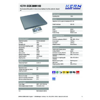 Kern EOE 300K100 Portable Parcel Scales - Technical Specifications