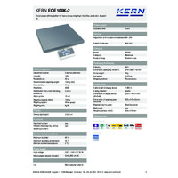 Kern EOE 100K-2 Portable Parcel Scales - Technical Specifications