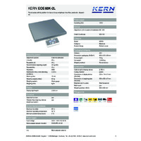 Kern EOE 60K-2L Portable Parcel Scales - Technical Specifications
