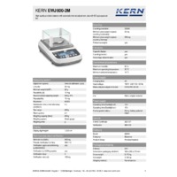 Kern EWJ600-2M Automatic Adjustment Precision Balances - Technical Specifications