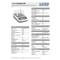 Kern EWJ 6000-1SM Automatic Adjustment Precision Balance - Technical Specifications