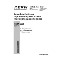 Kern EWJ Automatic Adjustment Precision Balances - Supplementary Instructions
