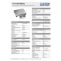 Kern EOC 100K-3L Dual-Range Industrial Platform Scales - Technical Specifications